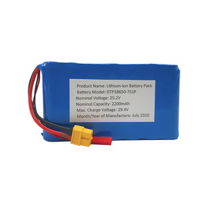 Baterias de Íon de Lítio Personalizadas Cilindro 7S 25.2V 18650 7S1P 25.2V 2200mAh Pacote de Baterias de Lítio para E-bike Scooter - Product Image 1