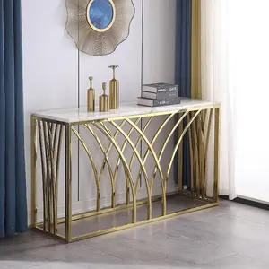 Living Room Furniture Mirror Console Table Modern Console Tables Gold Hallway Console Table Luxury for Home Metal Carton Support