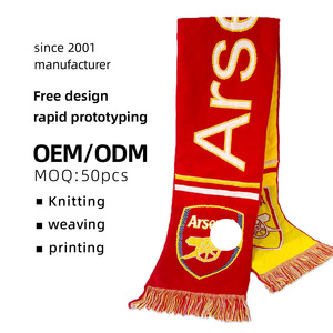 Bufanda de Fútbol a Rayas para Aficionados Mundiales, Chal de Pashmina Acrílico Suave y Cálido para Invierno con Letras, Elegante para Fans de Fútbol, Clubes y Copas - Product Image 1