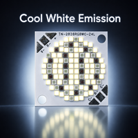 Module LED COB RGBCW 28x28mm 350W personnalisé par Innovate Rise, 2700K 6500K CRI 95, garantie 3 ans, 34-40V, haut de gamme, pour cinéma commercial