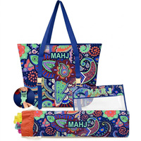 Sac de Mahjong américain avec support, sac de transport, tapis de jeu, mini-housse de protection pour le déjeuner, les voyages, les clubs, les ligues