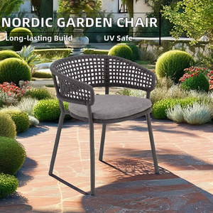 <span class=keywords><strong>Chaise</strong></span> de salle à manger en corde <span class=keywords><strong>tressée</strong></span> en aluminium <span class=keywords><strong>extérieur</strong></span> nordique <span class=keywords><strong>chaise</strong></span> de jardin ignifuge imperméable - Product Image 3