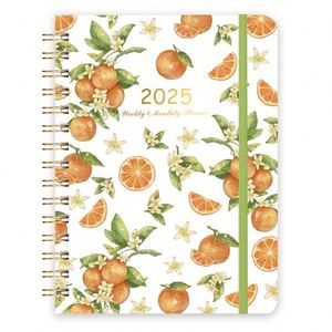 Agenda Semanal y Mensual 2025 al por Mayor, Tapa Dura A5, Papel Recubierto, Encuadernación en Espiral, Diseño Floral Personalizado - Product Image 4