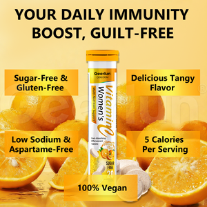 תוסף אלקטרוליטים בהתאמה אישית של יצרן ציוד מקורי (OEM) לתמיכה באנרגיה ומערכת החיסון, ויטמין C 1000 מיליגרם + טבליות תוססות של אלקטרוליטים - Product Image 4