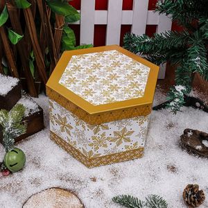 Adornos Navideños Decorativos para Árbol de Navidad, Juego de Cajas Redondas con Diseño de Copos de Nieve, con Cinta para Colgar - Product Image 4