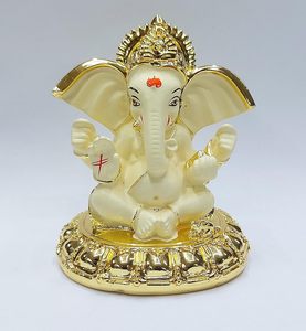 Estatua de Ganesha de resina hecha a mano, escultura de riqueza de Dios hindú Feng Shui, tronco de elefante tailandés, adorno de Dios para regalo de vacaciones de boda - Product Image 6