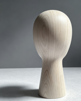 Tête de mannequin abstraite en fibre de verre à grain de bois, buste de présentation pour chapeaux, perruques et coiffures, pour vitrine de boutique et salon