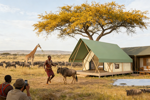 Tienda de Campaña Safari Draco - Cabaña Glamping Prefabricada con Lona Impermeable para Resorts de Lujo - Product Image 3