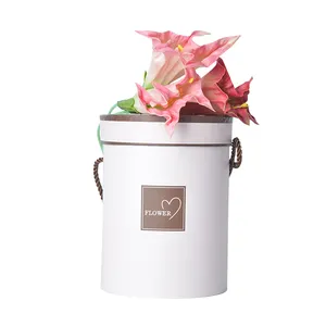 Runde Caixa Flores Boite En Karton Gießen Fleurs Florist Bouquet Hut konserviert getrocknete Blumen Liefer paket Geschenkset Box für Rose