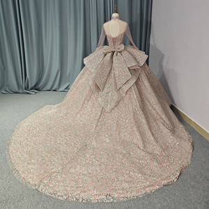 Jancember 1206 Vestidos de Quinceañera de manga larga de cristal de lujo con lazo - Product Image 4