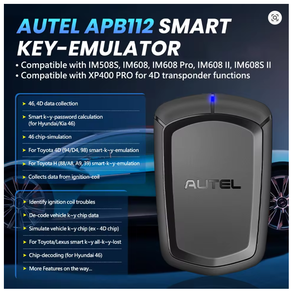 2024 Autel APB112 Support de collecte de données d'émulateur de simulateur de clé intelligente pour les clés de véhicule Toyota 8A H - Product Image 3