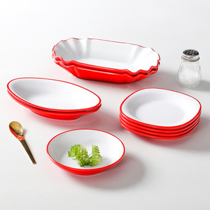 Vajilla de Melamina, Platos de Forma Irregular, Color Sólido, para Uso en Hoteles y Fiestas - Product Image 2