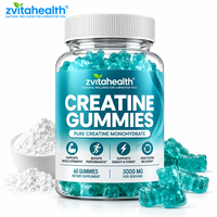 Gummies de créatine à marque privée 5000mg sans sucre, véganes, monohydrate, certifiées GMP
