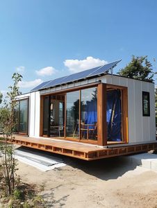 Doreen Solar Roof Container House (20ft/40ft 10 Year Warranty) Breathable Design Providing Off-<b>Grid</b> Power for Remote Weather - Product Image 2