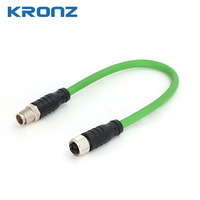 Connecteur étanche KRONZ Ethernet M12 8 broches X-code femelle vers câble de connexion M12 mâle, câble réseau Gigabit Cat6A
