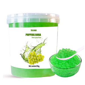 Billes de Boba Éclatantes Concentrées Saveur Raisin Vert en Gros pour Bubble Tea Certifiées Halal Prix Direct Usine en Bouteille - Product Image 2