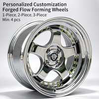 Jantes Flowtone 4/5 trous 4x100 5x114.3 16 18 pouces 5 branches en alliage chromé pour Mercedes-Benz Toyota