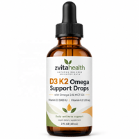 Complément Alimentaire Liquide de Vitamine D3 5000 UI avec K2 120 mg et Huile MCT Oméga-3 Marque Blanche