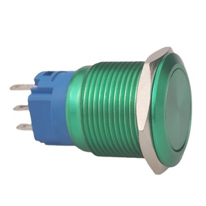 Màu xanh lá cây thép không gỉ 19mm Nút chuyển đổi tự đặt lại chân máy không thấm nước IP65 mức 1no1nc điện tử cho <span class=keywords><strong>220V</strong></span> Max. 3A - Product Image 5