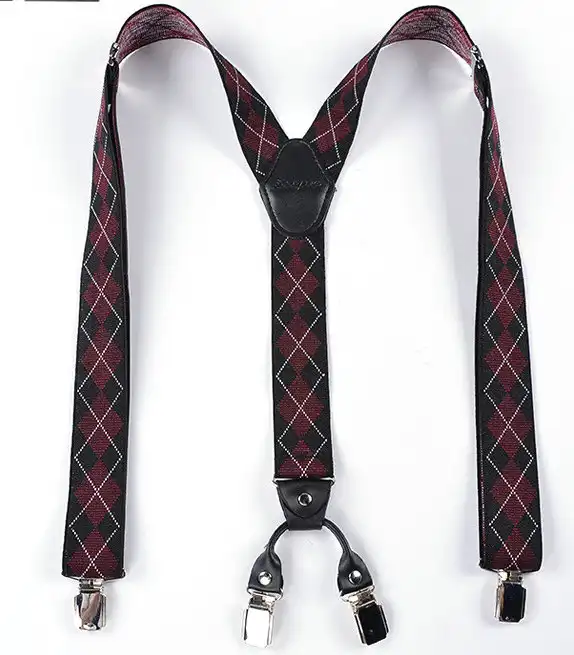 Luxury suspender for men adjustable elastic suspenders mens fashion pants with metal clips
