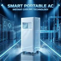 Climatiseur portable 4000 BTU, mode de refroidissement, contrôle intelligent par application, fonction de déshumidification, poignée supérieure, design minimaliste pour salon, approvisionnement export