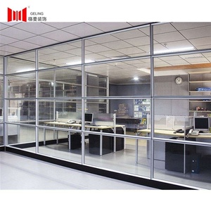 Khung Kính Trong Suốt Hai Lớp Phong Cách Truyền Thống Vách Ngăn Văn Phòng Có Thể Tháo Rời Cố Định - Product Image 3