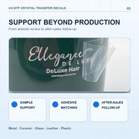 Autocollants transparents en cristal UV personnalisés, avec logo imprimé en UV et estampage doré, pour l'emballage