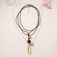 Collares de Moda 2027: Nuevos Collares Casuales con Colgante Geométrico de Cuentas y Cadena para Suéter para Mujer