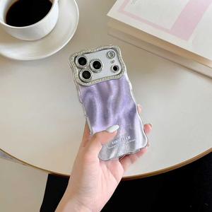 Funda para iPhone 17 Pro Max, Modelo Nuevo, Estilo XP992 de Alta Gama, Colorida con Diseño de Ondas, Lente con Diamantes Brillantes, Compatible con <span class=keywords><strong>Apple</strong></span> 15/14/16 - Product Image 5