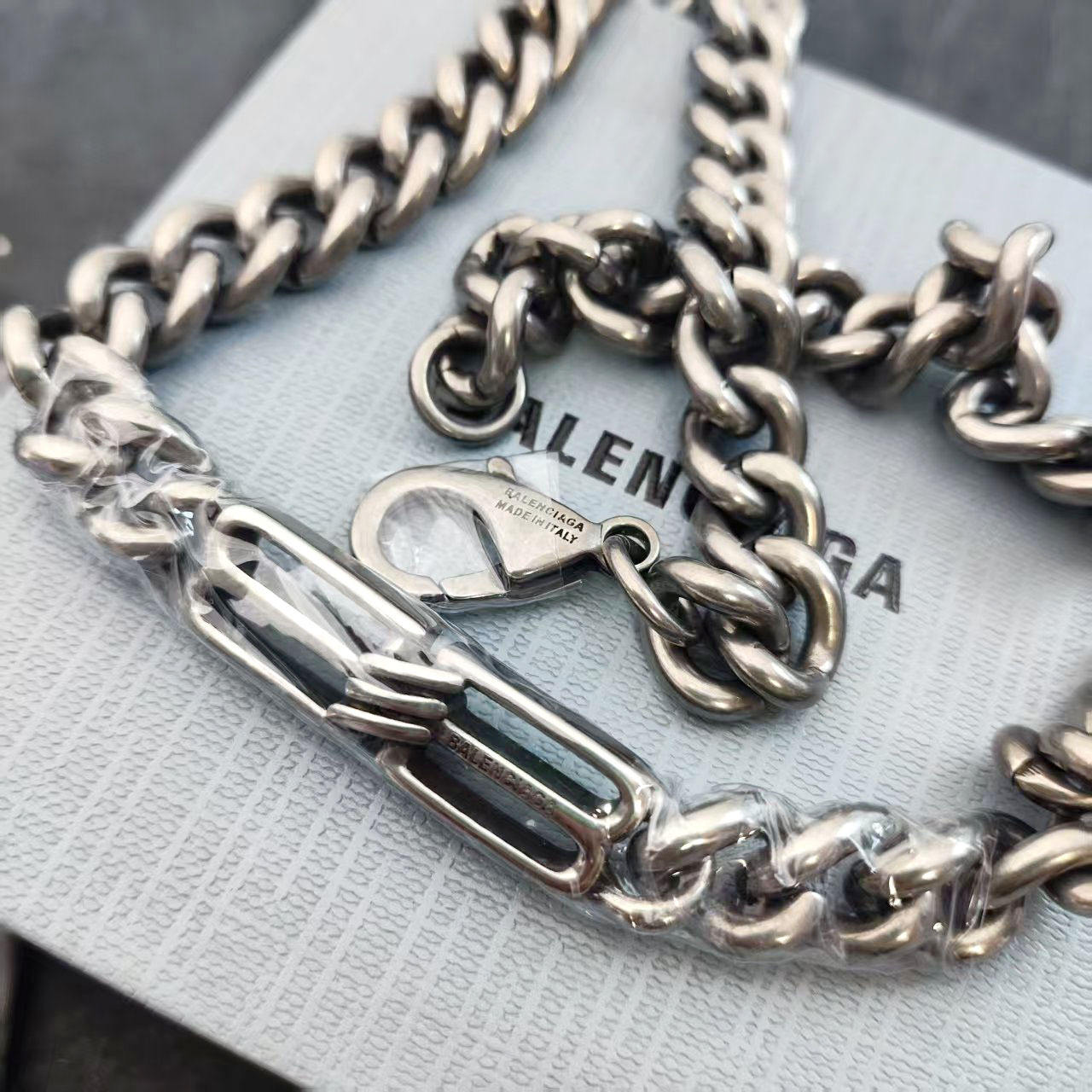 Silver necklace-zp version gun gray