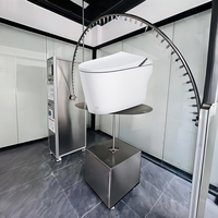 Toilette intelligente à double chasse d'eau, chasse automatique, siège chauffant, couvercle relevable, bidet, télécommande incluse, montage au sol, siphon en S