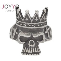Biker bijoux Offre Spéciale soldat ancien argent plaqué crâne Biker Punk gothique hommes mat oxydé acier inoxydable moto anneau