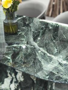 Muebles Modernos para Sala de Estar en Verde <span class=keywords><strong>Prada</strong></span>, Mesa de Comedor de Mármol Irregular con Cubierta de Piedra Premium para Villa - Product Image 5