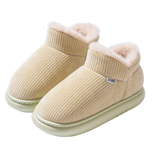 Chaussons d'intérieur chauds pour femmes et hommes, à talon épais en EVA, entièrement doublés en peluche, pour l'automne et l'hiver, idéaux pour la période post-partum, type bottes de neige. - Product Image 5