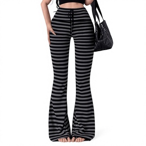 Hardhoodi Interination Women Sporty High Waist Print <b>Flare</b> <b>Leggings</b> Elastic High Waist Full Length Yoga Workout Trousers Pockets - Product Image 1
