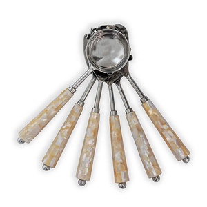 Stainless Steel Flatware <b>Set</b> With Metal Serving Utensils <b>Set</b> With MOP Handle in a <b>Gift</b> Box Silver Polished Cutlery - Product Image 2