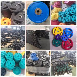 مطاط تجاري ملون مطلي 3Tree قبضات أرقام الأوزان المزلاج باربيل لرفع الأثقال - Product Image 6