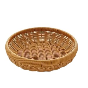 Wicker Fruit <b>Basket</b> Round With Lid Food Container For Kitchen Storage Egg Holder - Product Image 5