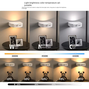 Luces Nocturnas LED Cuadradas Magnéticas Inalámbricas Recargables por USB, Decoración Moderna para el Hogar Inteligente, Resistentes al Agua, Luz Blanca Cálida - Product Image 2