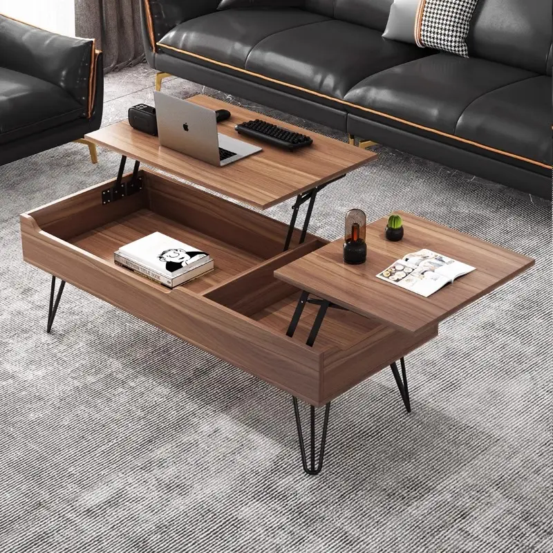 コーヒーテーブル家具木製モダンリビングルームホワイトリフトテーブル
