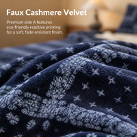 Couverture réversible en polaire sherpa et polyester, écologique, douce et chaude, en Dralon et cachemire, double couche épaisse pour lit et canapé, idéale pour l'hiver