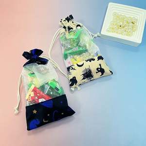 Vente en gros de sacs en coton et en organza personnalisés pour Halloween, emballage de bonbons, sac à cordon pour bonbons - Product Image 1
