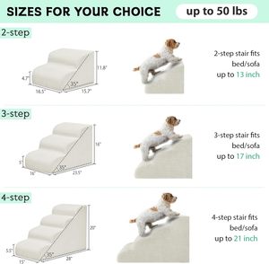 Hondentrappen 2-traps, hoge dichtheid schuim, waterdichte, wasbare hoes voor kleine honden & katten, geschikt voor bed/bank/sofa/auto. - Product Image 2