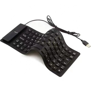 Cover tastiera in Silicone 85 tasti USB 2.0 Soft Laptop PC verde rosa impermeabile resistente all'acqua tastiera lavabile per <span class=keywords><strong>Computer</strong></span> - Product Image 5