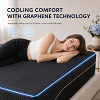 Matelas en mousse haute densité ignifuge pour chambre à coucher, matelas en mousse à mémoire de forme pliable infusé de gel