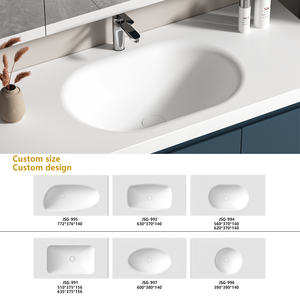 Lavabo en surface solide acrylique moderne <span class=keywords><strong>grand</strong></span> <span class=keywords><strong>format</strong></span> - Lavabo de salle de bain d'hôtel écologique, dessus de meuble sans joint, approvisionnement en vrac pour - Product Image 3