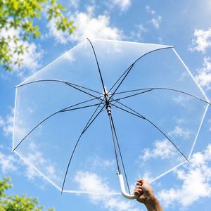 Parapluie Transparent en POE à Manche Crocheté, Vente en Gros, Idéal Saison Pluvieuse, Marché et École - Product Image 1