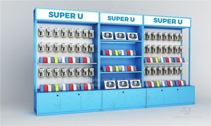 جدار خشبي <span class=keywords><strong>Pegboard</strong></span> هاتف محمول رف عرض إكسسوارات رفوف متجر عرض القضية مع شرائط ليد ملحقات الهاتف عرض - Product Image 3