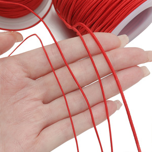 Cordon élastique en nylon pour la fabrication de bijoux, perles de prière bouddhistes, fil tressé durable 1mm rouge noir marron sur bobine - Product Image 2