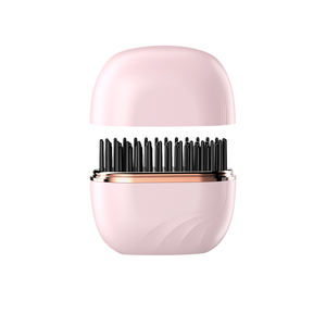 مكواة فرد الشعر اللاسلكية الصغيرة والمحمولة للمنزل والفندق، تصميم جديد مضاد للكهرباء الساكنة بالأيونات السالبة، فرشاة كهربائية من النايلون مناسبة للسفر - Product Image 1